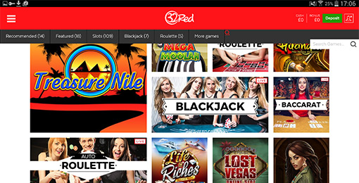 32Red Casino on Android Tablet or Smartphone